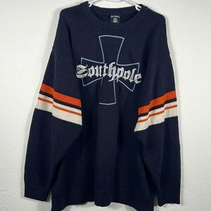 🔥🔥 Vintage Y2K SOUTHPOLE Brand Streetwear Acrylic Heavy Knit Sweater 2XL - EUC